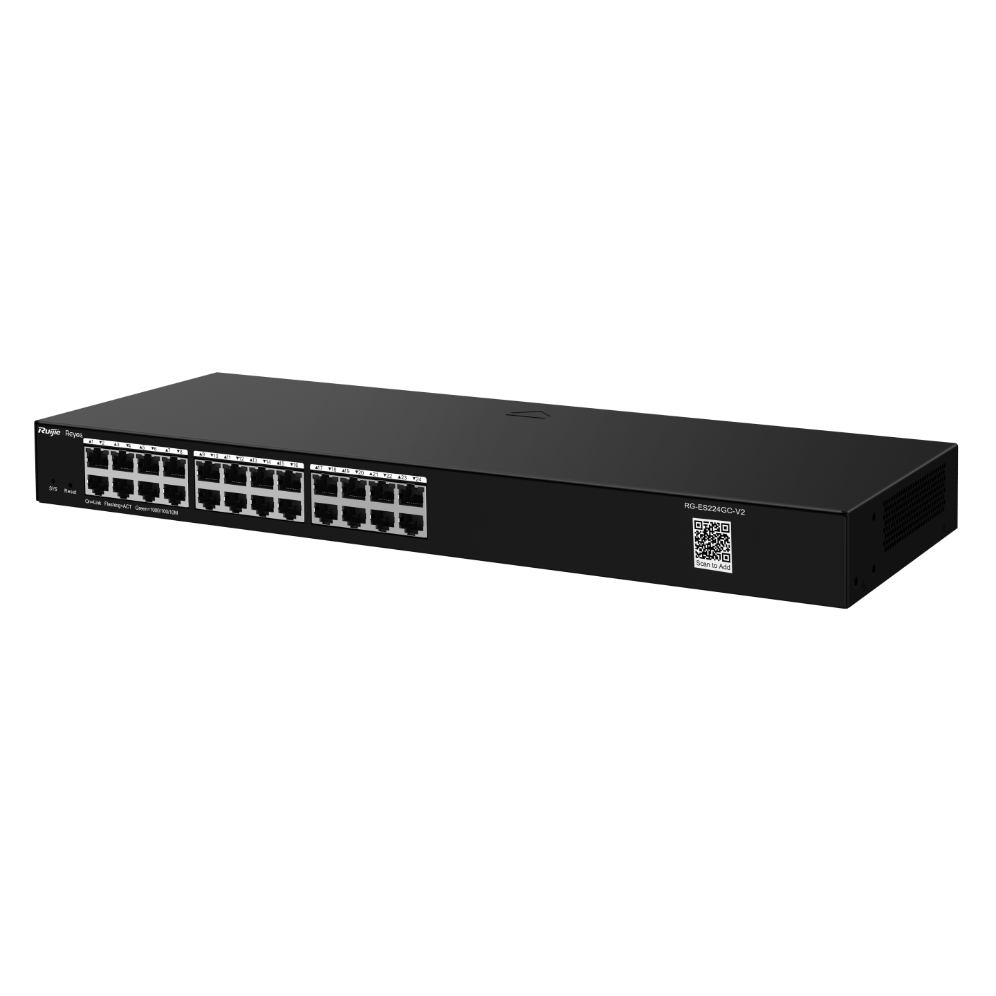 RG-ES224GC-V2 , 24-Port Gigabit Smart Cloud Managed Non-PoE Switch