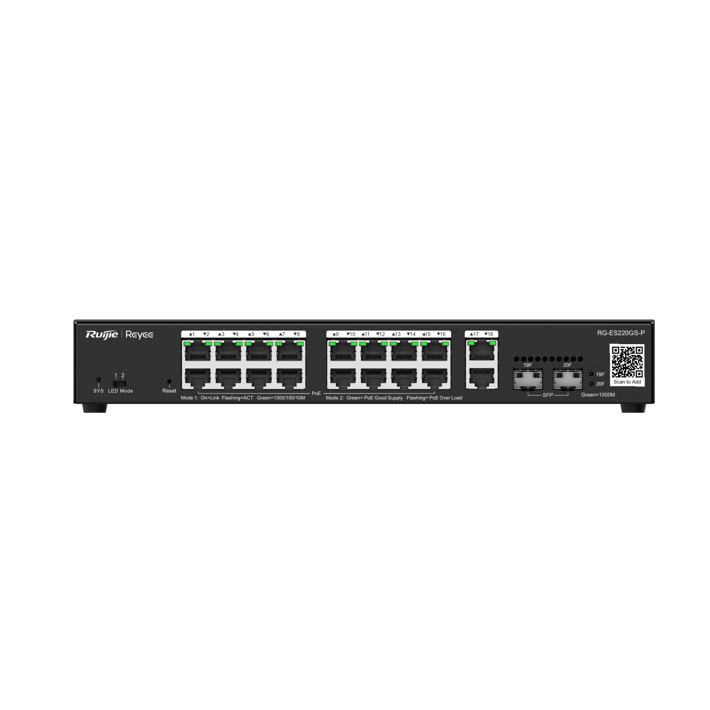 Ruijie Reyee RG-ES220GS-P Cloud Managed 20-Port Gigabit PoE Switch